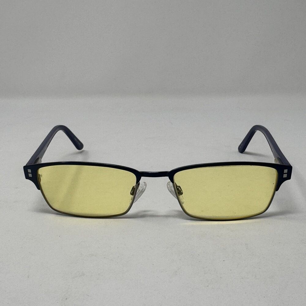 Urock Modern Halfpipe Rectangular Eyeglass Frames Navy Black Gunmetal 52-16-140